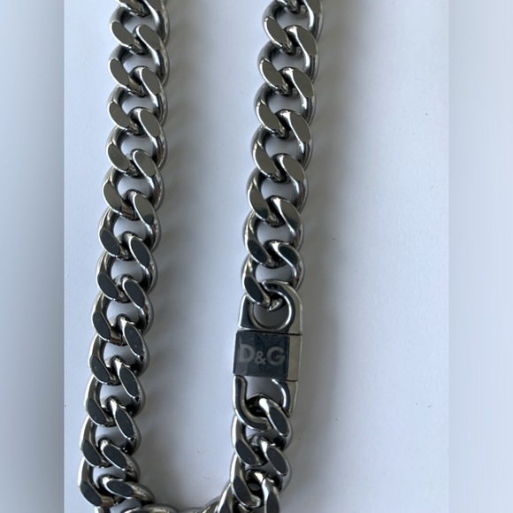 D&G/Dolce&Gabbana Silver Logo Plaque Necklace, Never worn - Picture 7 of 12